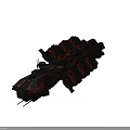 Large Complex Aerospace Cosmic Spaceship Design With Red Black Modular Structure 3d model