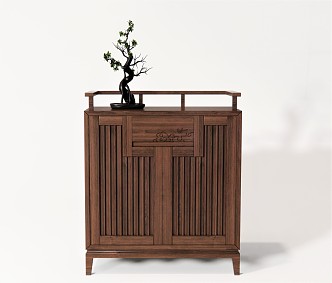 New Chinese Style Side Cabinet Storage Cabinet Sideboard Plant Decoration 3d model