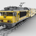 Lego LEGO Toys Yellow Train Light Rail Metro High Speed Rail EMU Urban Rail Train Rail Transit Tram 3d model