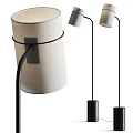 Modern Minimalist Floor Lamp with White Fabric Shade and Black Metal Stand