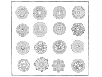 European-style lamp panel gypsum carved lamp panel 3d model