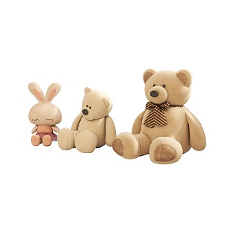 Nordic children's teddy bear cartoon bear rabbit decorations 3d model