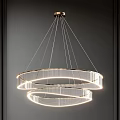 Modern Double Ring Chandelier With LED Lighting For Contemporary Interior Design 3d model