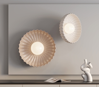 Cream wind Ostro art wall lamp round wall lamp-stillness wind wall lamp art wall lamp 3d model