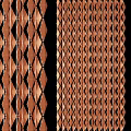 Room Divider with Diamond Pattern Golden Brown and White Textured Woven Design for Interior
