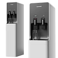 Modern Water Dispenser With Hot Cold Taps And Glass Cup Holder For Home Office Daily Use