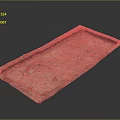 Ancient Rectangular Excavated Pit At Archaeological Site With Green Edges Soil Stones
