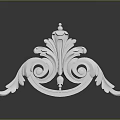 Elegant White Ornamental Corbel Featuring Intricate Scroll Designs And Finial