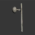 Vintage Metal Door Knob on Rectangular Plate with Keyhole and Screws