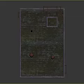 Detailed Red Brick Building Model Covered With Vines Green Roof And Graffiti Door