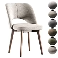 Modern Soft Upholstered Dining Chair With Solid Wood Legs Provides Multiple Fabric Color Options