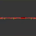 Two Red Modern Sleek Trains With Yellow Stripes On Black Glossy Background