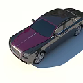 Luxury Black And Purple Sedan With Front Grille And Silver Wheels