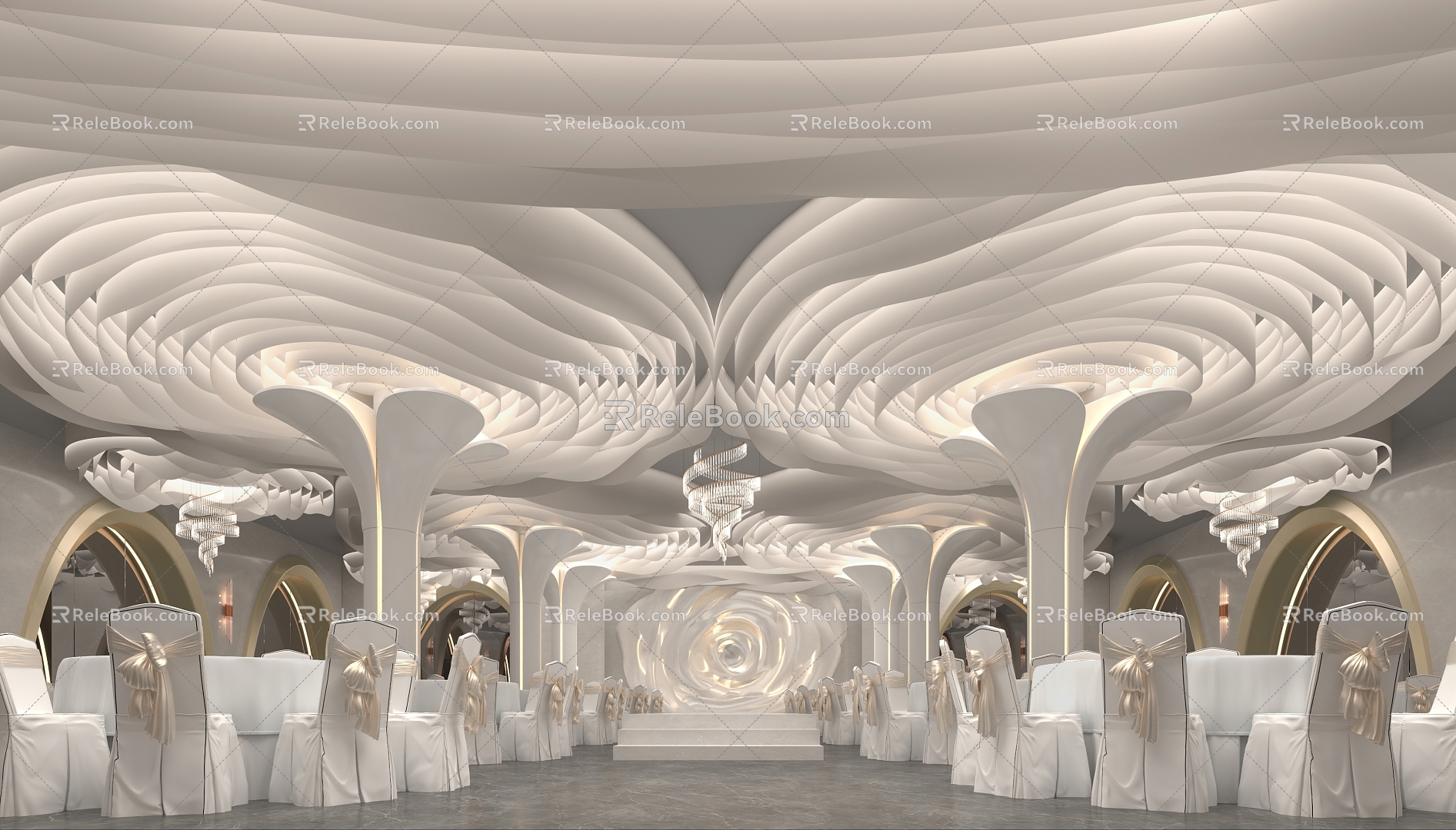 Ballroom Textured Paper Ceiling model