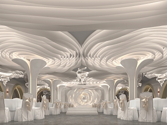 Ballroom Textured Paper Ceiling 3d model