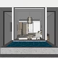 Modern Hotel Guest Room Featuring Twin Beds Large Windows Sea View And TV