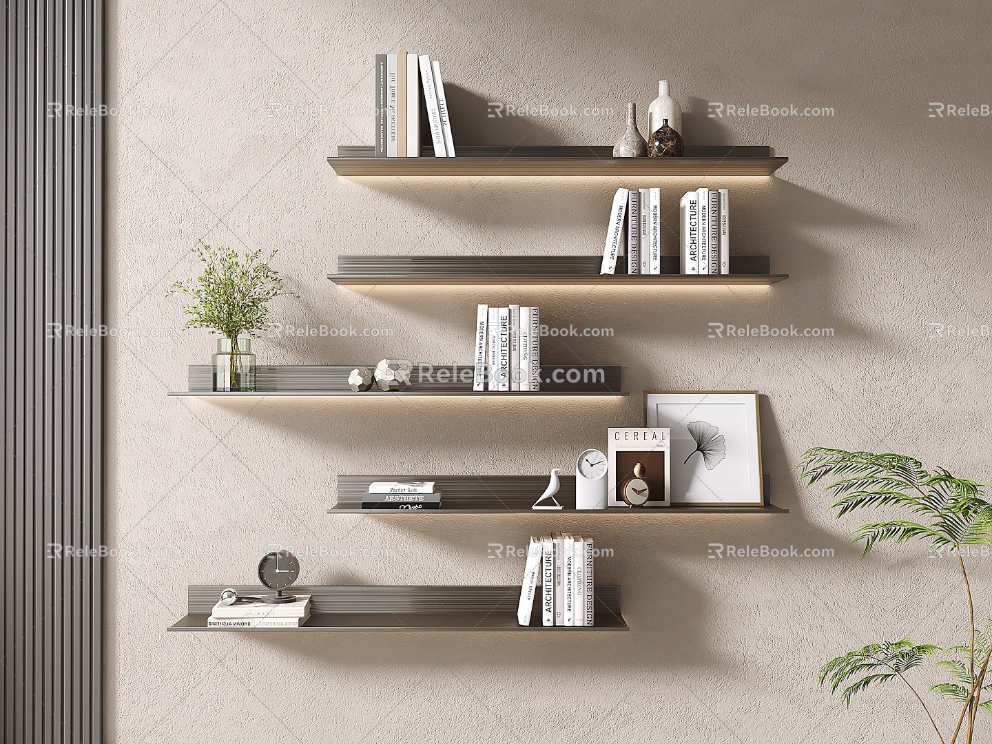 Modern Bookshelf Bookshelf Storage Rack 3d model