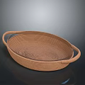 Handwoven Oval Shaped Basket With Dual Handles For Daily Home Use
