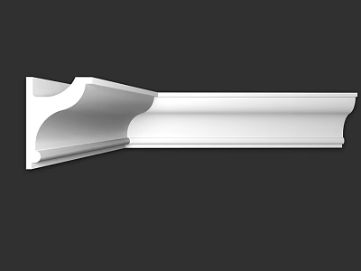 White Decorative Molding With Curved Architectural Design For Interior Decoration 3d model