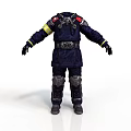 Protective Tactical Uniform with Yellow Shoulder Stripes Utility Belt and Knee Pads for Emergency Personnel