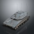 Modern Main Battle Tank With Armored Turret Cannon Tracks And Antennas