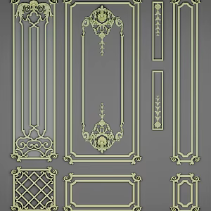 European-style line carving 3d model
