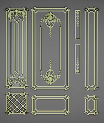 European-style line carving 3d model