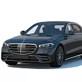 Elegant Modern Black Sedan Car With Streamlined Exterior And Distinctive Grille Design