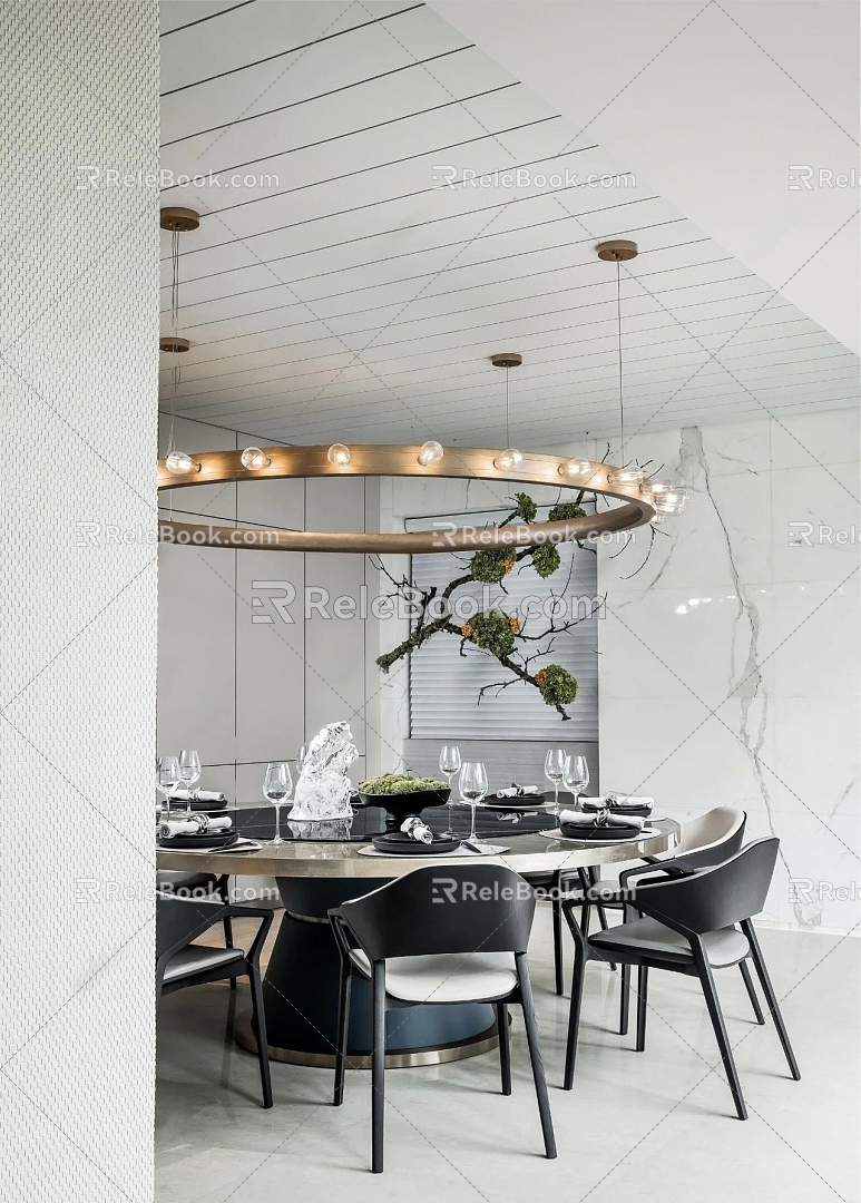 Modern Room Restaurant Room 3d model