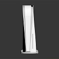 Modern White Vertical Household Appliance With Sleek Design And Blue Light Strip