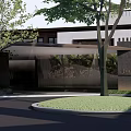 Traditional Chinese Garden Landscape With Courtyard Architecture And Lush Green Trees