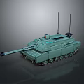 Modern Green Military Tank with Dual Antennas Long Cannon and Sleek Design