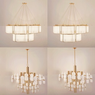 New Chinese-style Metal Chandelier Chinese-style Chandelier Combination New Chinese-style Chandelier 3d model