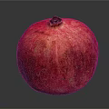 Fresh Whole Red Pomegranate With Shiny Surface And Texture On Dark Background