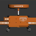 Orange Mobile Hardware Tool Cart With Multiple Drawers And Round Top Platform 3d model