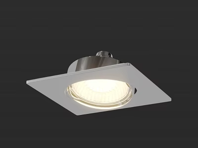 Modern Recessed Downlight Spotlight With Square Metal Design And Illuminated Light Fixture 3d model