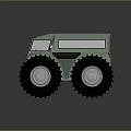 Light Green Cartoon Style Off Road Vehicle With Large Tires And Toy Like Design