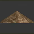 Traditional Bamboo Woven Conical Hat Daily Life Item With Brown Striped Texture