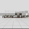 Modern Minimalist Shopping Mall Clothing Counter With Tidy Ladies Fashion Garment Display Arrangement