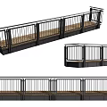 Contemporary Railings Design With Metal Balusters And Wooden Handrails For Staircase And Balcony
