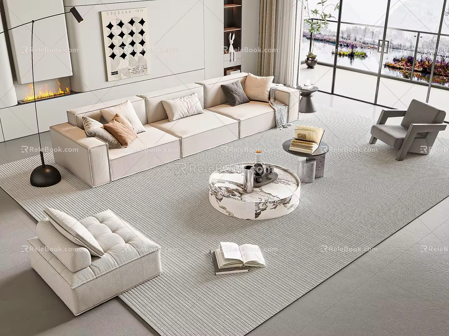 Modern Sofa Coffee Table Combination Sofa Coffee Table 3d model