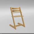 Natural Wooden Children's Chair With Sturdy Frame And Step Design For Kids