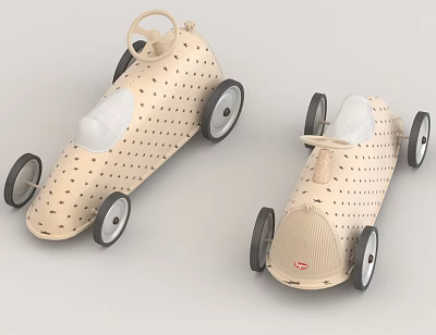 Electric Toy Cars For Kids With Wooden Polka Dot Pattern And White Seats 3d model Electric Toy Cars For Kids With Wooden Polka Dot Pattern And White Seats 3d model