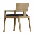 Modern Wooden Dining Armchair with Upholstered Seat and Contemporary Design