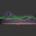 Colorful Decorative Household Tray With Green Purple Edges Holes Red Balls And Small Figures