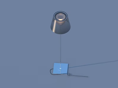 Modern Floor Lamp With Metallic Shade And Square Base For Home Decor 3d model