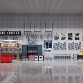 Various Hardware Tools Display In Modern Store Interior With Wall Mounted Racks And Shelves