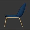 Elegant Blue Velvet Chair With Gold Metal Legs Modern Design