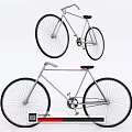 Vintage Bicycles With Sleek Silver Frame Brown Seat And Black Tires