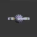 Purple Star Patterned Decorative Key Shaped Daily Life Accessory With Yellow Silver Base